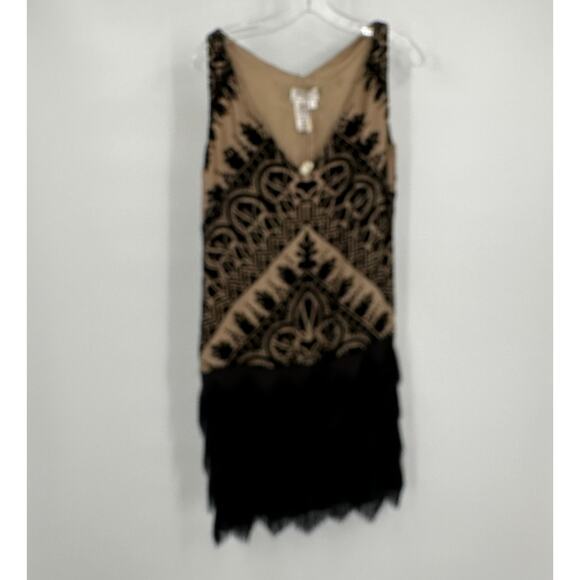 Max Studio Specialty Products Womens Flapper Dress Size M Silk Blend Fringe - Picture 1 of 8